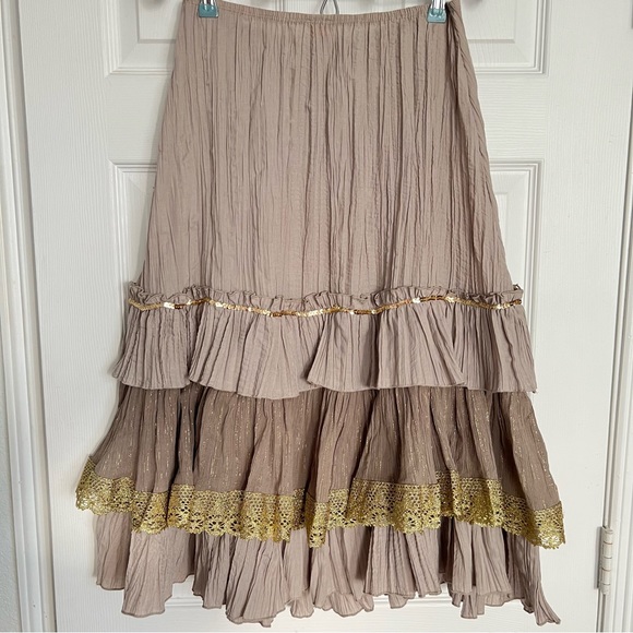 Vintage | Deco USA |  Ruffled Sparkly Flared Skirt - Picture 6 of 7